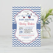 Invitation au Baby shower d'avion de jouets Vintag (Debout devant)