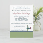 Invitation au Baby shower d'avion Vintage (Debout devant)
