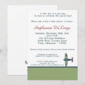 Invitation au Baby shower d'avion Vintage (Devant / Derrière)