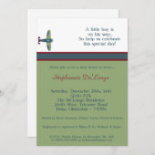 Invitation au Baby shower d'avion Vintage (Devant / Derrière)