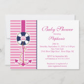 Invitation au Baby shower de Ancre nautique modern (Devant)
