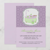 Invitation au Baby shower de bac à lavande et à ch (Devant / Derrière)