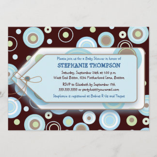 Invitation au Baby shower de baguette à points ble