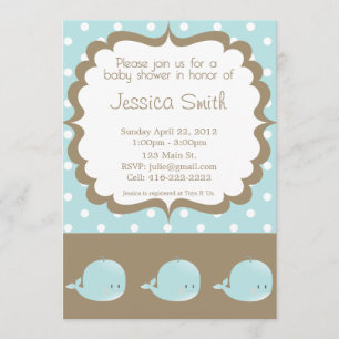 Invitation au Baby shower de baleine