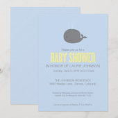 Invitation au Baby shower de baleine (Devant / Derrière)