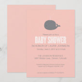 Invitation au Baby shower de baleine (Devant / Derrière)