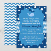 Invitation au Baby shower de baleine, Baby shower (Devant / Derrière)