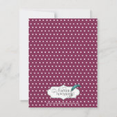 Invitation au Baby shower de baleines à point rose (Dos)