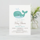 Invitation au Baby shower de baleines nautiques (Debout devant)