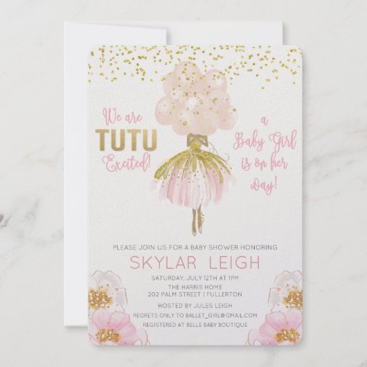 Invitation au Baby shower de ballet afro-américain (Devant)