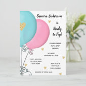 Invitation au Baby shower de ballon (Debout devant)