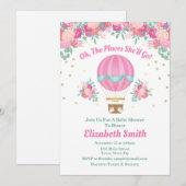 Invitation au Baby shower de ballon à air chaud (Devant / Derrière)