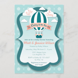 Invitation au Baby shower de ballon à air chaud