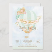 Invitation au Baby shower de ballon à air chaud (Devant)