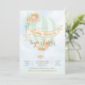 Invitation au Baby shower de ballon à air chaud (Debout devant)