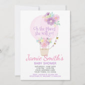 Invitation au Baby shower de ballon à air chaud (Devant)