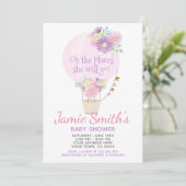 Invitation au Baby shower de ballon à air chaud (Debout devant)