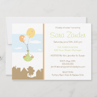 Invitation au Baby shower de ballon Monogramme