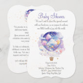 Invitation au baby shower de ballon. Nouvelle fête (Devant / Derrière)