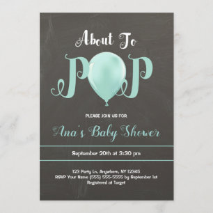 Invitation au Baby shower de ballon pop Mention