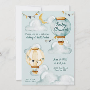 Invitation au Baby shower de ballon Whimsical Hot