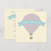 Invitation au Baby shower de ballons à air chaud B (Devant / Derrière)