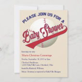 Invitation au Baby shower de base-ball de balle (Devant)