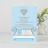 Invitation au Baby shower de bébé chic Blue Baby (Debout devant)