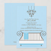 Invitation au Baby shower de bébé chic Blue Baby (Devant / Derrière)