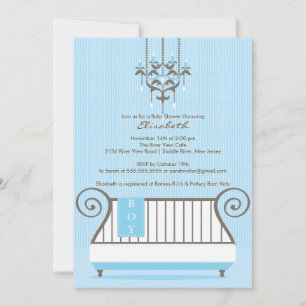 Invitation au Baby shower de bébé chic Blue Baby