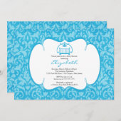 Invitation au Baby shower de bébé Damask (Devant / Derrière)