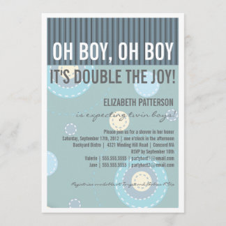 Invitation au Baby shower de bébé Twin de Modern M