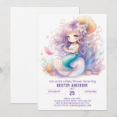 Invitation au Baby shower de berceuses de la sirèn (Devant / Derrière)