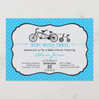 Invitation au Baby shower de bicyclettes Tandem