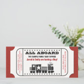 Invitation au Baby shower de billets de train vint (Debout devant)