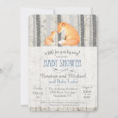 Invitation au Baby shower de Birch de Little Fox (Devant)