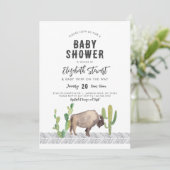 Invitation au Baby shower de bison Buffalo (Debout devant)