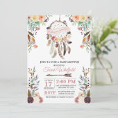 Invitation au Baby shower de Boho Dream Catcher (Debout devant)
