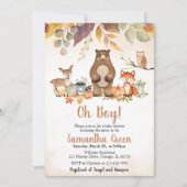 Invitation au Baby shower de bois d'automne (Devant)