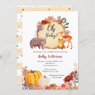 Invitation au Baby shower de bois de la flore auto