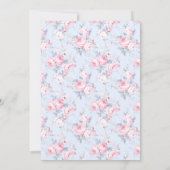 Invitation au Baby shower de boue rose Rose (Dos)