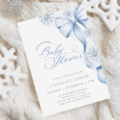 Invitation au Baby shower de Bow bleu d'hiver