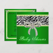 Invitation au Baby shower de Bow Diamond Zebra Ver (Devant / Derrière)