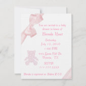 Invitation au Baby shower de Bow rose (Devant)