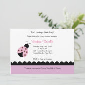 Invitation au Baby shower de bugs de fleurs Lady B (Debout devant)