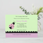 Invitation au Baby shower de bugs de fleurs Lady B (Debout devant)