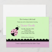 Invitation au Baby shower de bugs de fleurs Lady B (Devant / Derrière)