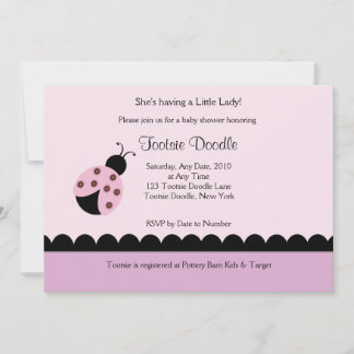 Invitation au Baby shower de bugs de fleurs Lady B