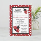 Invitation au Baby shower de bugs Red Crimson Lady (Debout devant)
