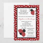 Invitation au Baby shower de bugs Red Crimson Lady (Devant / Derrière)